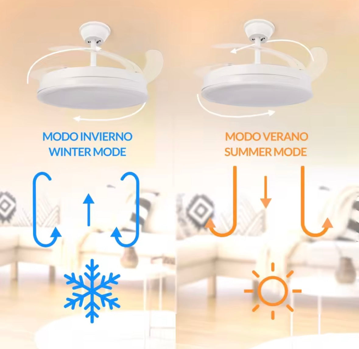 Ventilador de techo con luz LED