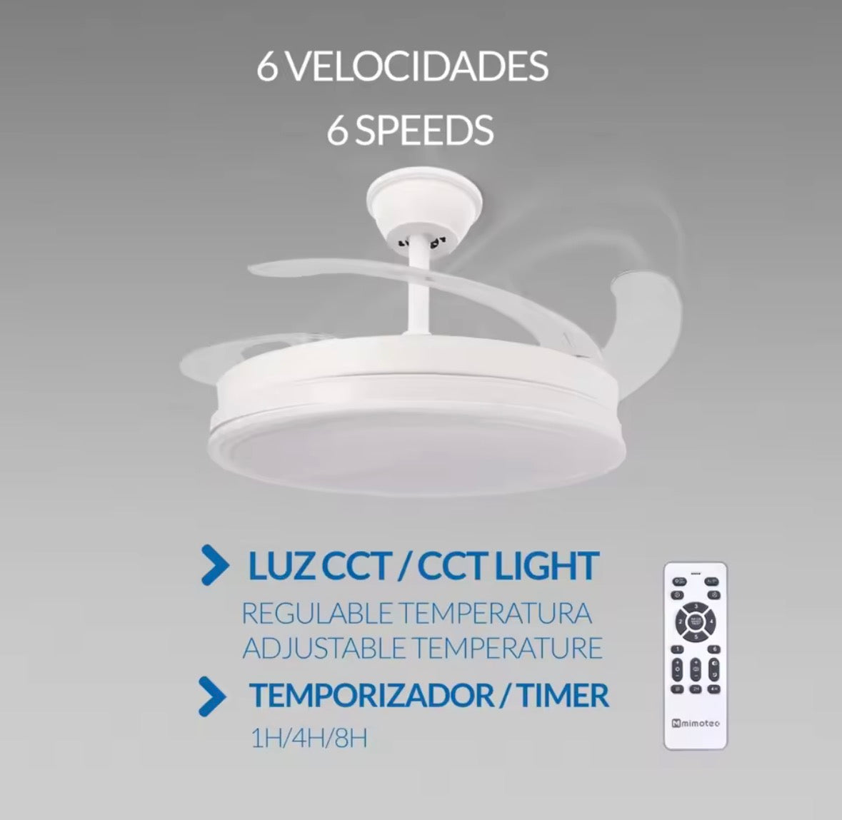 Ventilador de techo con luz LED