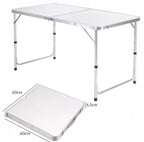 Mesa plegable aluminio con 4 taburetes Plegables